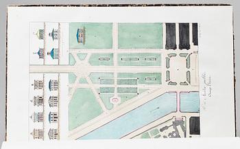 BOK, "Plans Raisonnés de Toutes les Espèces de Jardins" av Gabriel Thouin, tredje upplagan, Paris troligen 1828.