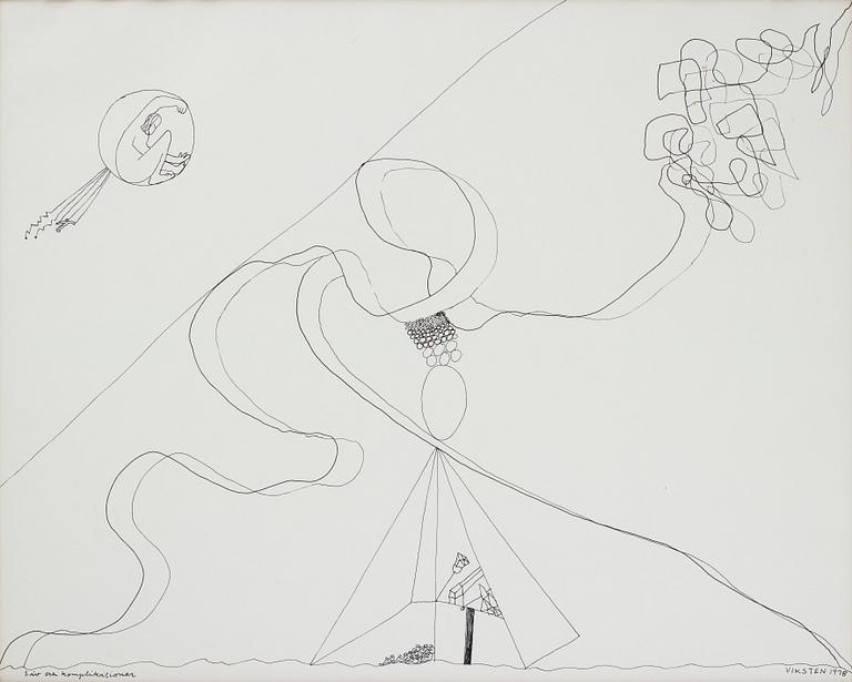 Hans Viksten, indian ink on paper, signed and dated 1978.