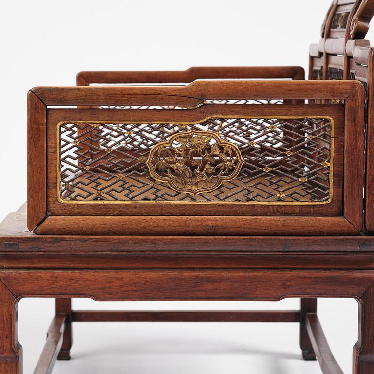 Dagbädd, hardwood. Qingdynastin, 1800-tal.
