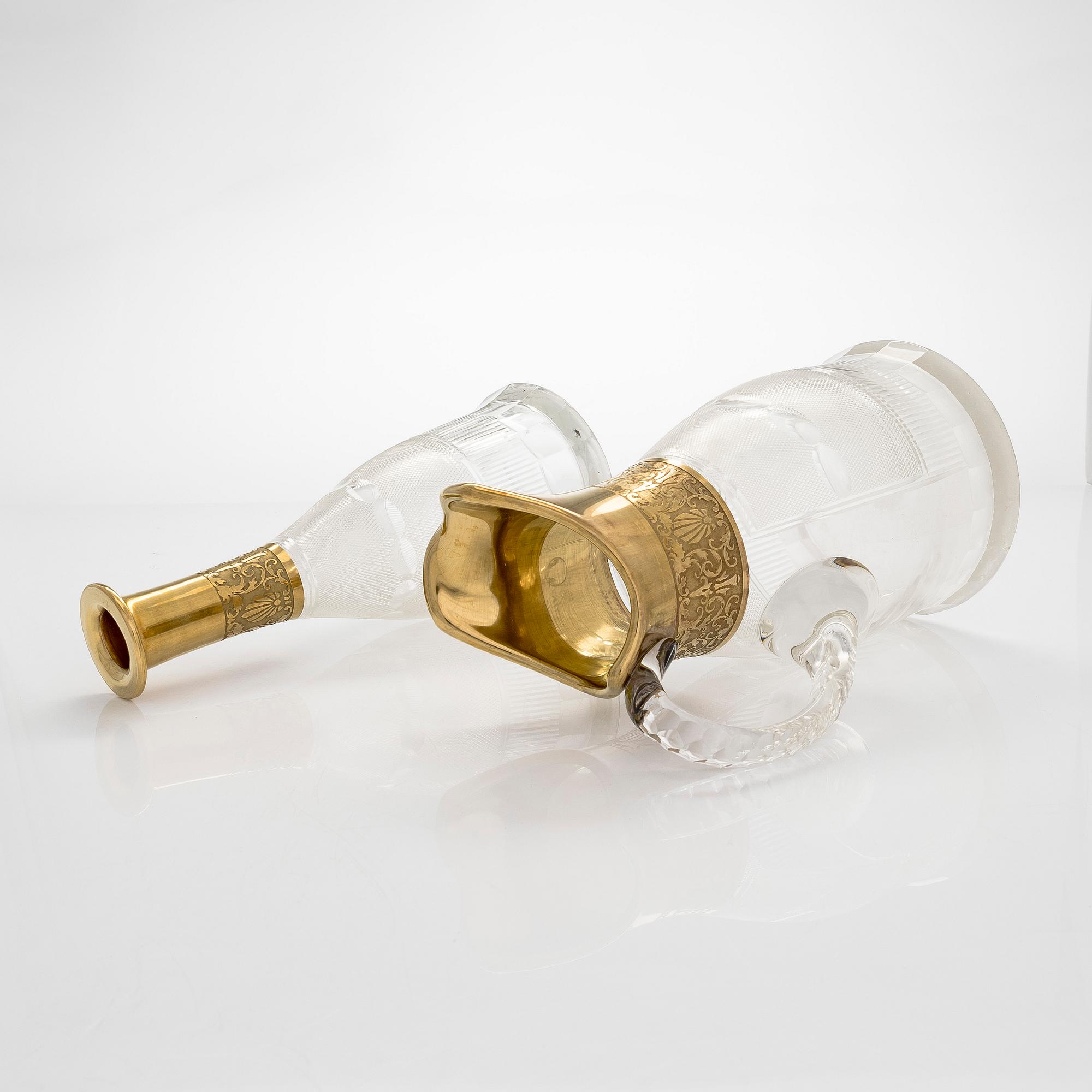 A set of three glass service parts, Moser, Czech Republic.