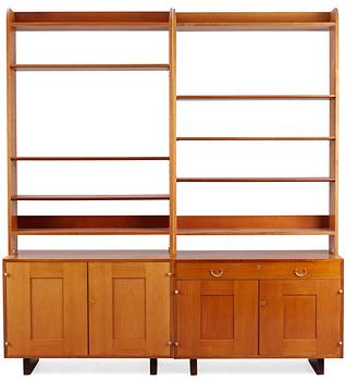446. Two sections of Josef Frank mahogany bookshelves, Svenskt Tenn, model 2112.