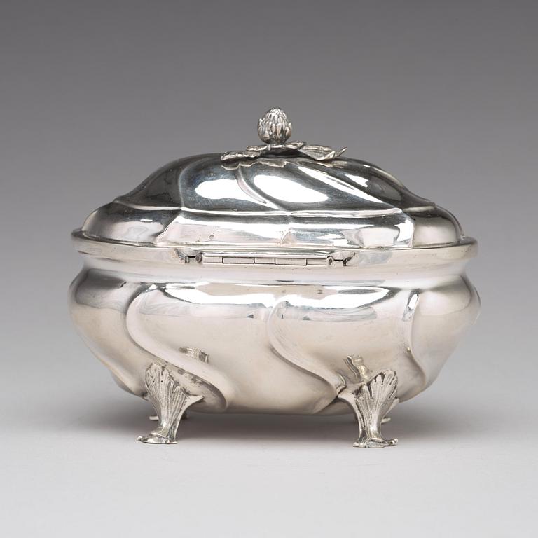 A Swedish 18th century silver sugar-casket, mark of Andreas Öhrman, Stockholm 1769.