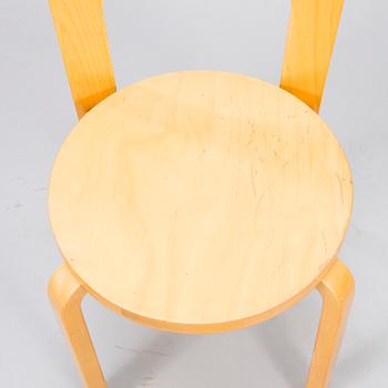 ALVAR AALTO, TUOLEJA, 4 kpl, malli 66, JAKKARA, malli 60, Artek 1900-luvun loppupuoli.