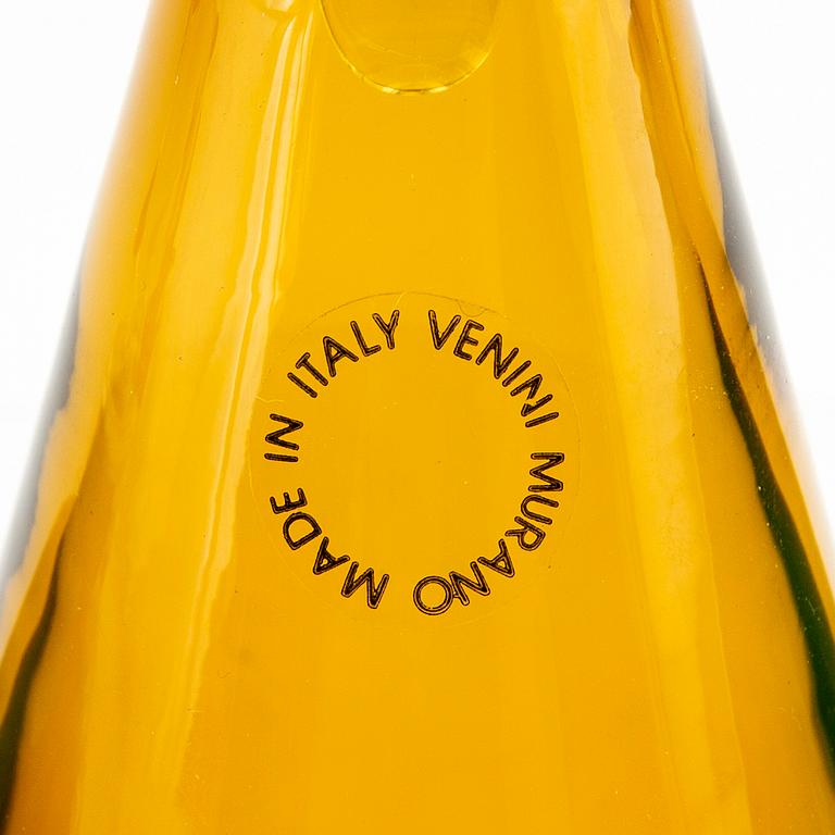 Alessandro Mendini, flakonger 4 st.,  signerade Venini, Italien.