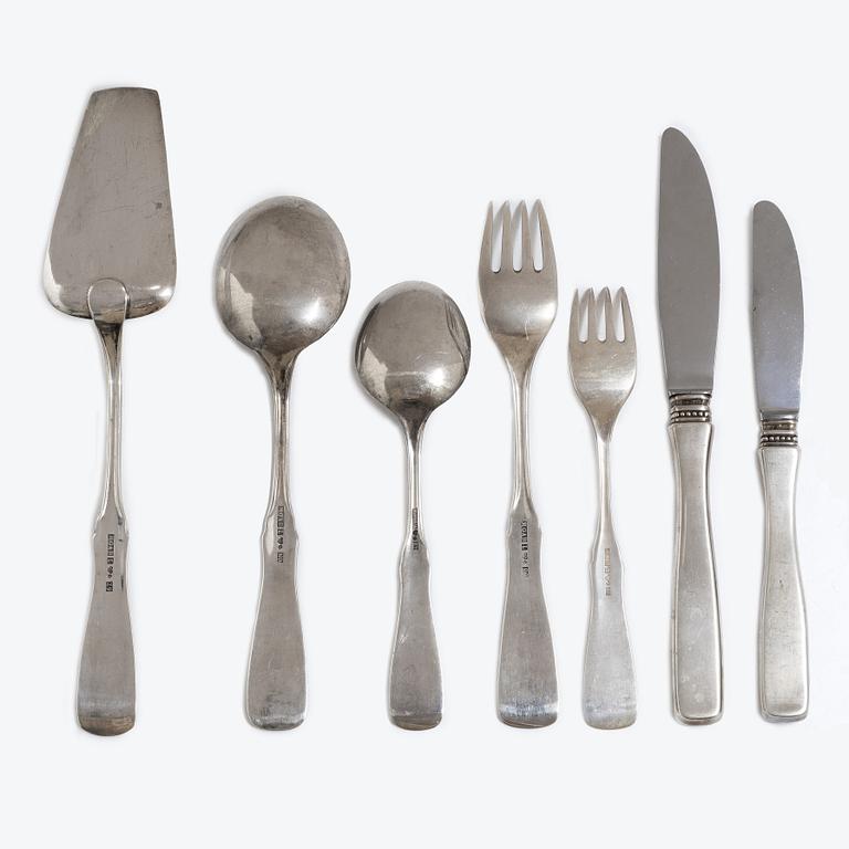 Eric Löfman, a 87-piece silver flatware set, model 'uppsala', MGAB, Sweden, 1962-67.