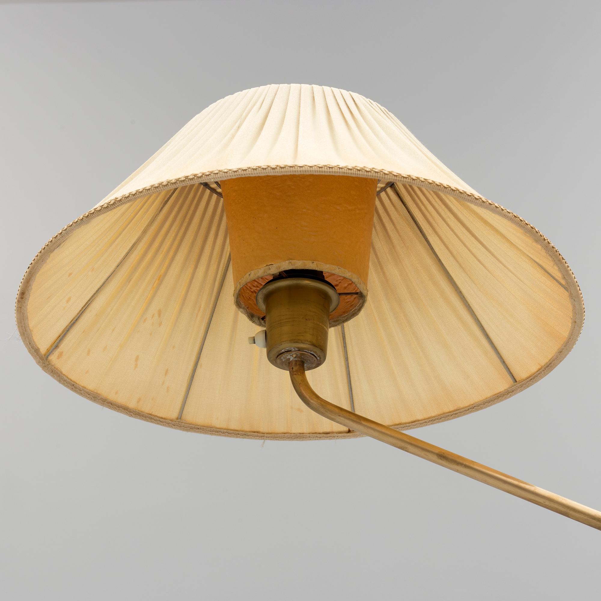 A second half of the 20th century brass floor light, Nordiska Kompaniet.