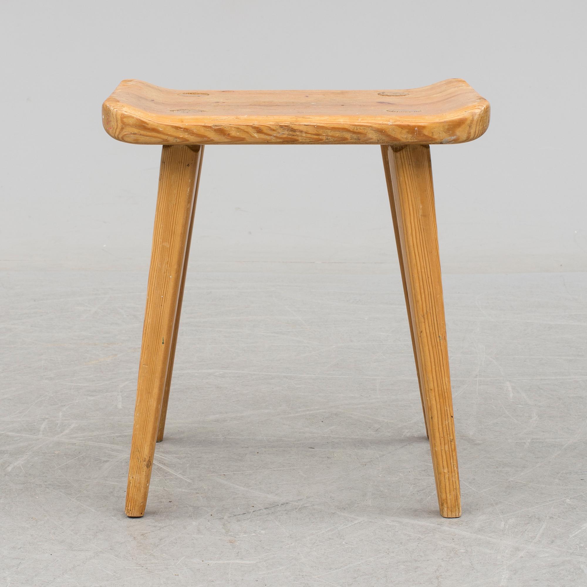 A second half of the 20th century 'Visingsö' stool by Carl Malmsten, Svensk Fur.