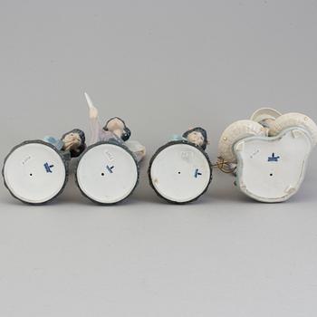 FIGURER, fyra stycken, porslin. Lladro, Spanien, 1980-tal.