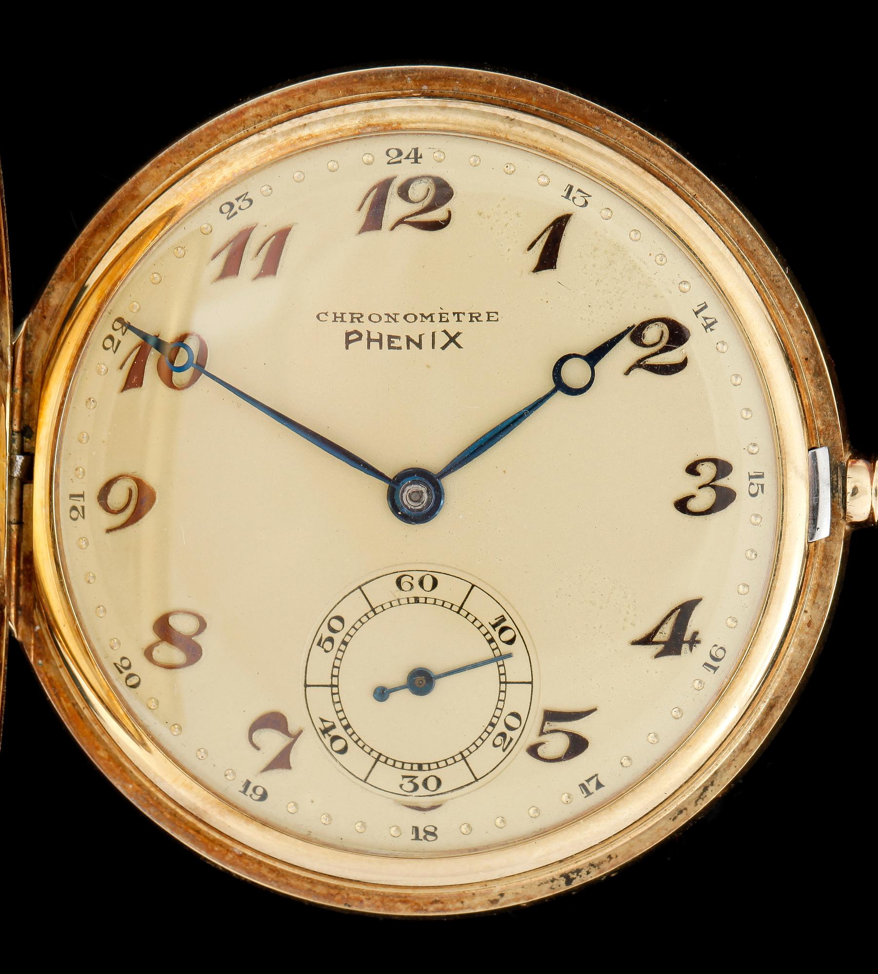 FICKUR, 14 k guld, savonett. Totalt ca 63g.
