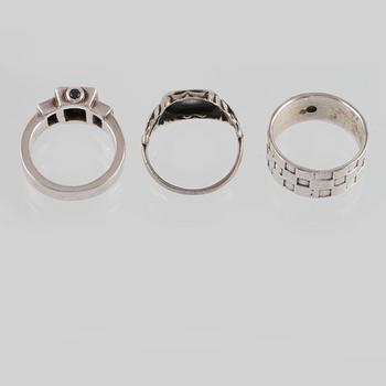 RINGAR, 3 st,  silver, delvis Alton Falköping, 1950. Vikt 21,3 gram.