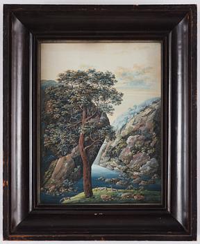 Anders Gustaf von Düben, The waterfalls in Bergpark Wilhelmshöhe, Germany, a pair.