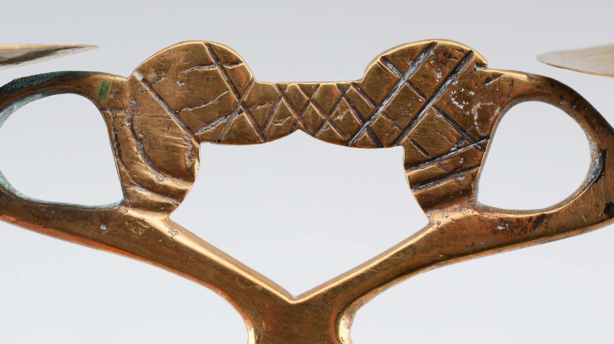 KANDELABER, mässing, barock, 1700-tal.