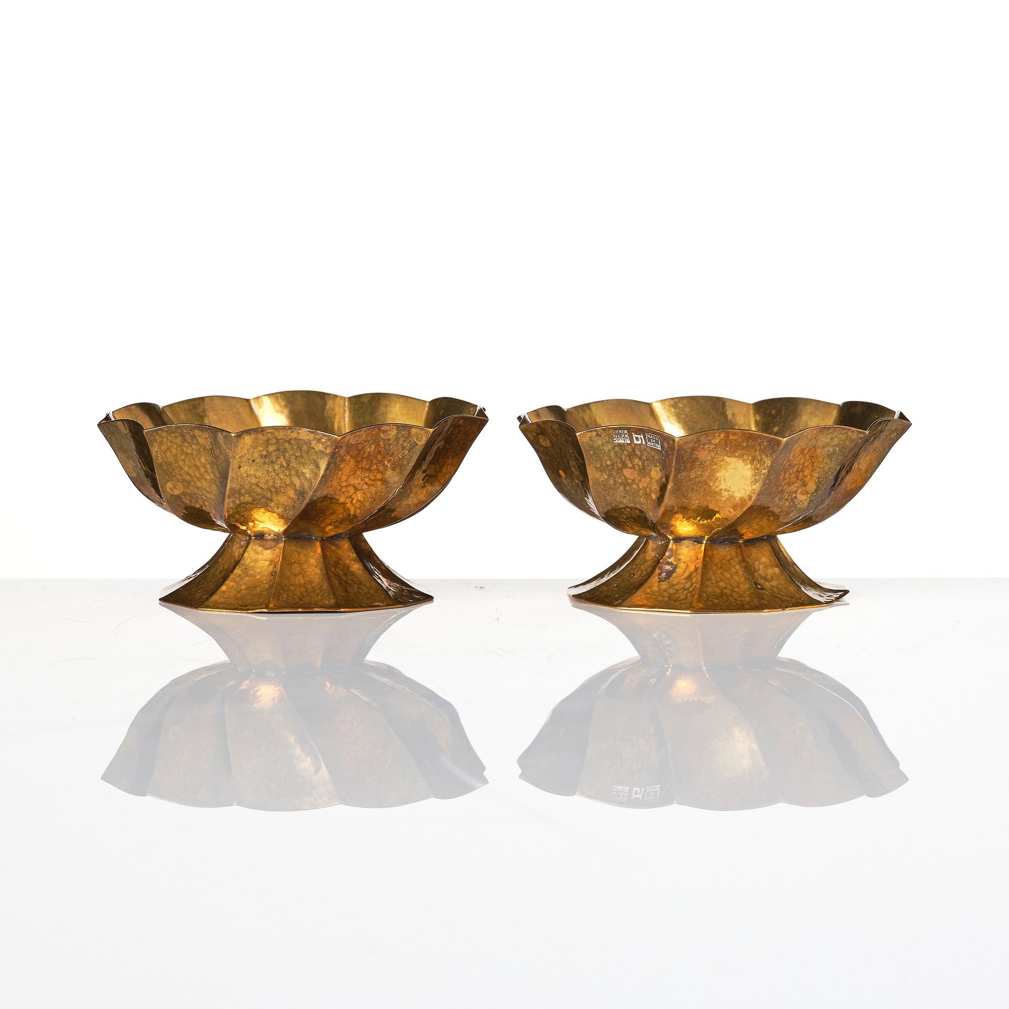 Josef Hoffmann, skålar, ett par, Wiener Werkstätte, Österrike ca 1920.