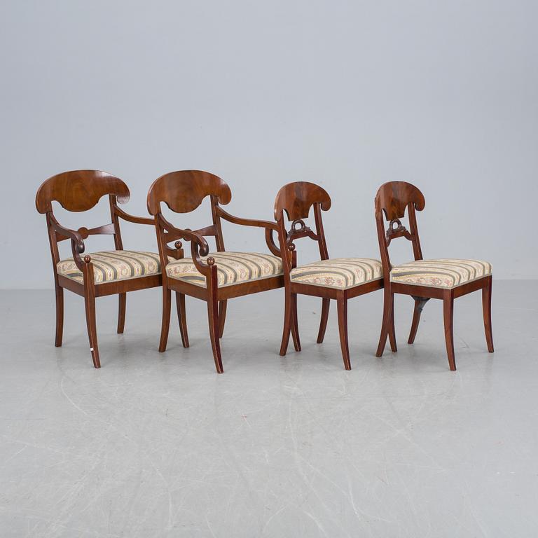 SALONGSMÖBEL, 6 delar, Karl Johan-stil, 1900-talets början.