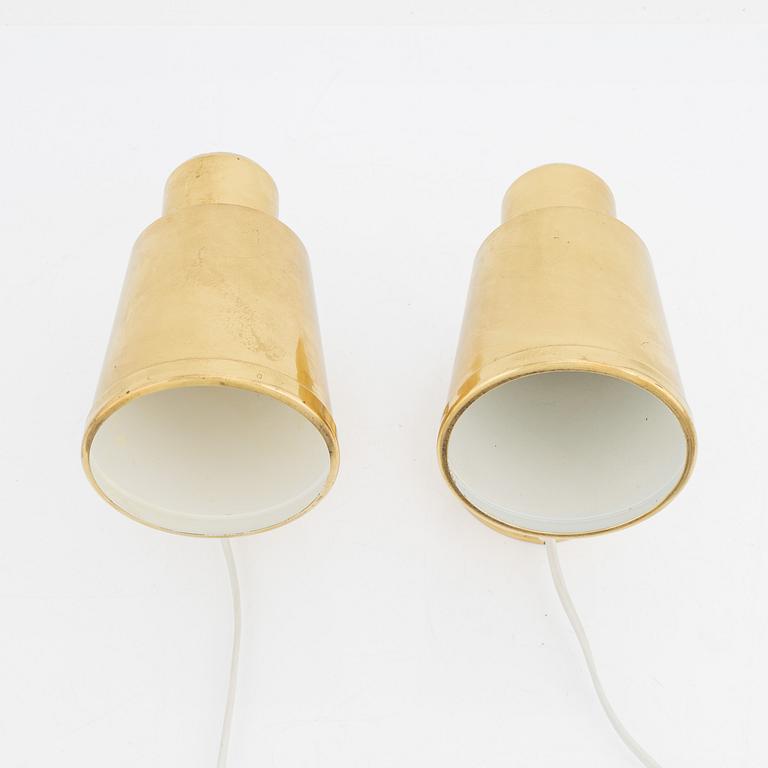 A pair of brass wall lights from Bröderna Johansson Autometall, 1960's.