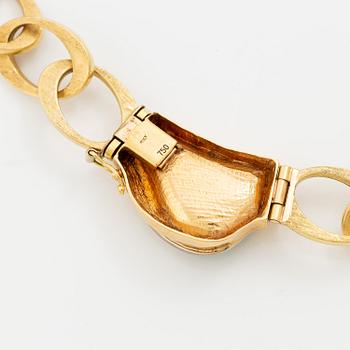 Collier 18K guld med en opal.
