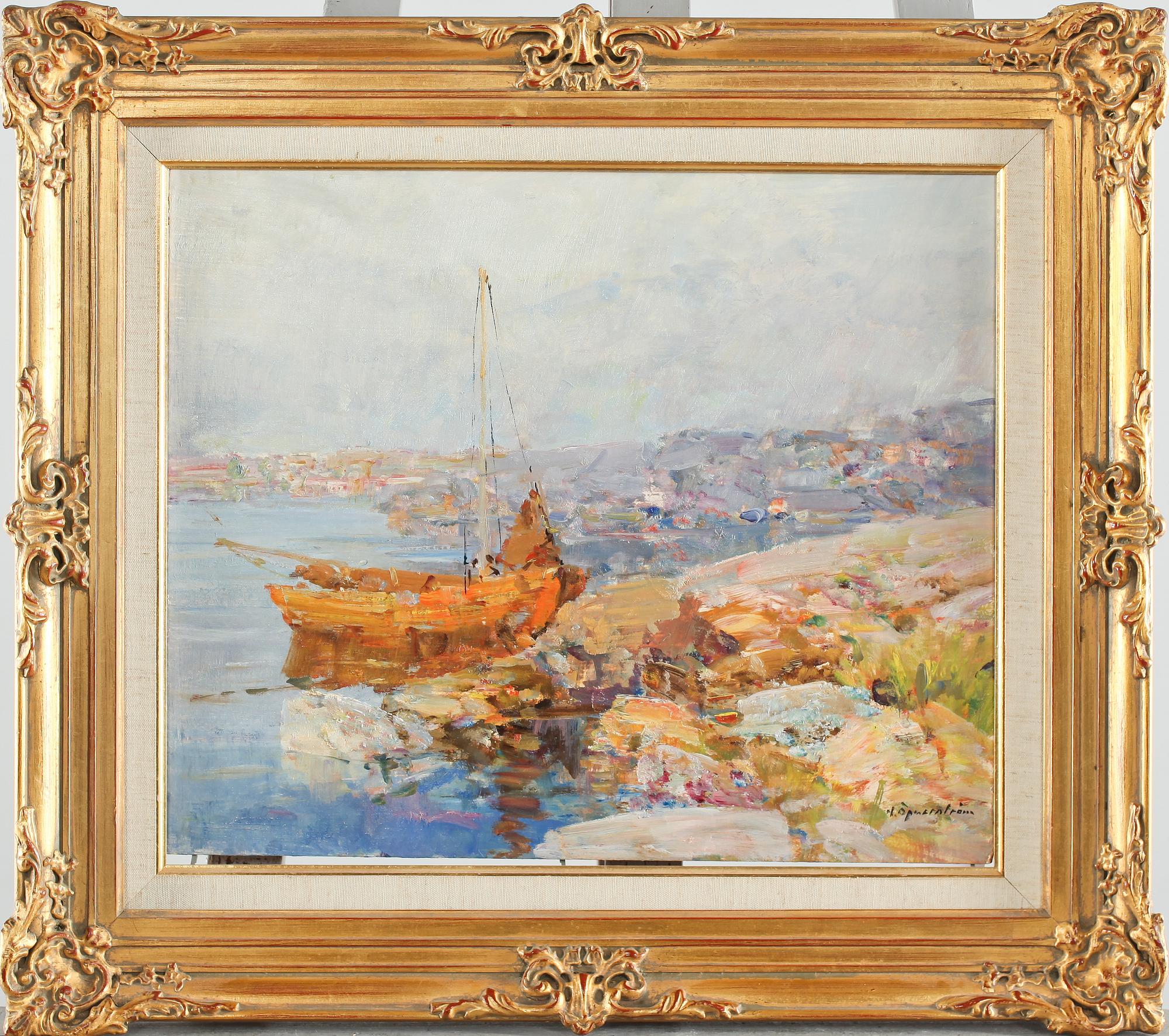 HUGO ÖFVERSTRÖM, olja på pannå, signerad.