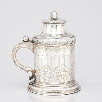 A Swedish 18th century silver tankard, possibly mark of Erik Löfgren (Umeå 1786-1796), 1786.