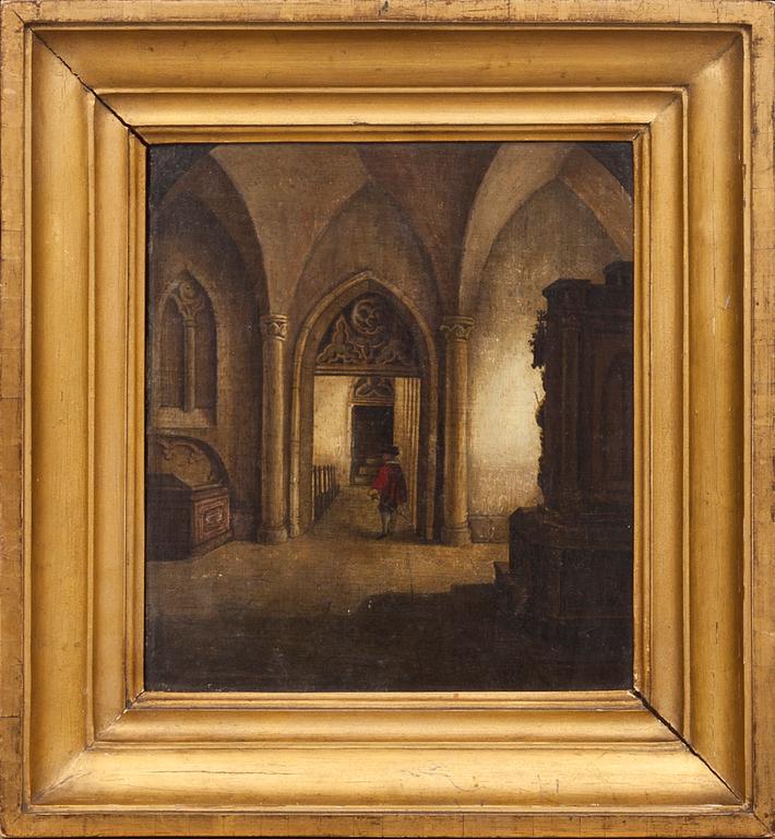 OKÄND KONSTNÄR, olja på pannå, otydligt monogramsignerad och daterad 1837.