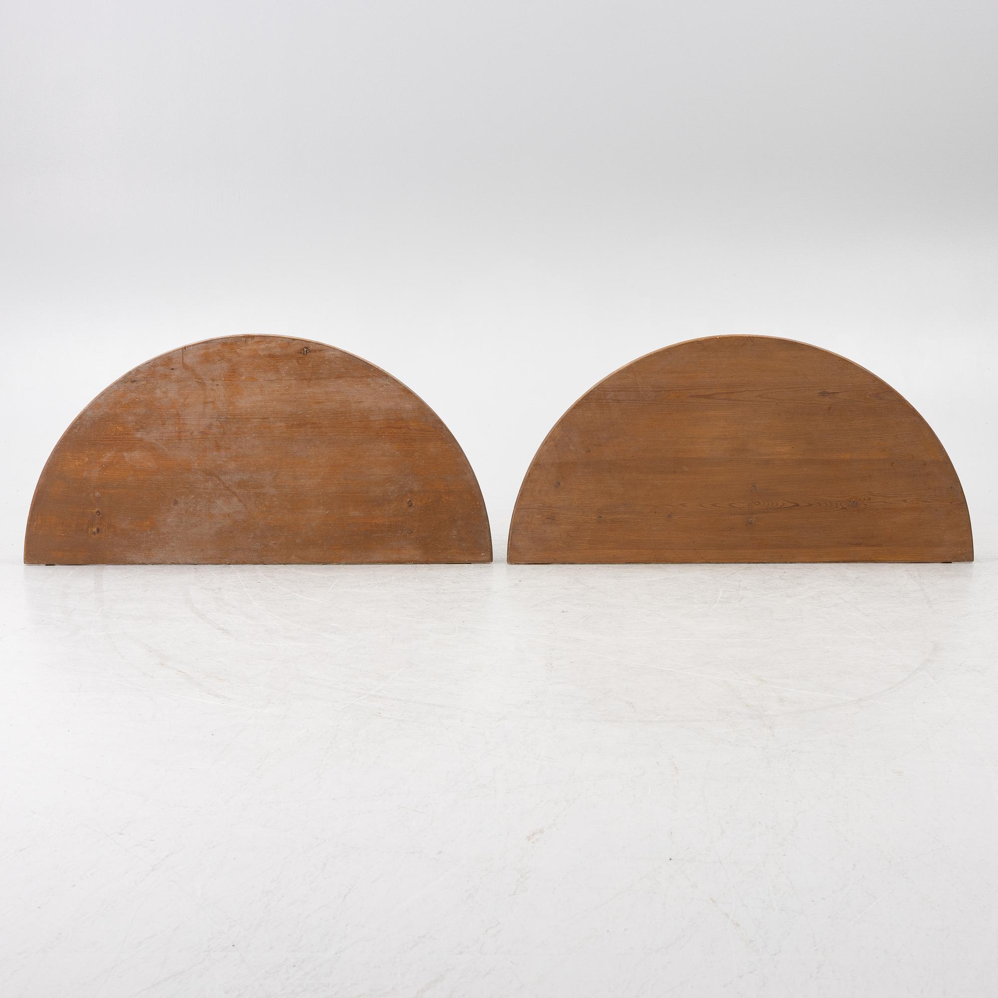 Half-moon cabinet, a pair, 19th century.