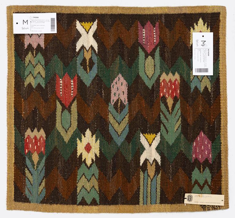 Märta Måås-Fjetterström, vävnad, "Täppan", gobelängteknik, ca 54 x 51 cm, signerad AB MMF.