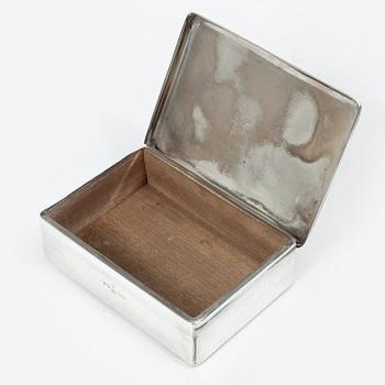 C.G. Hallberg, Tobaksskrin, silver, Stockholm 1954.