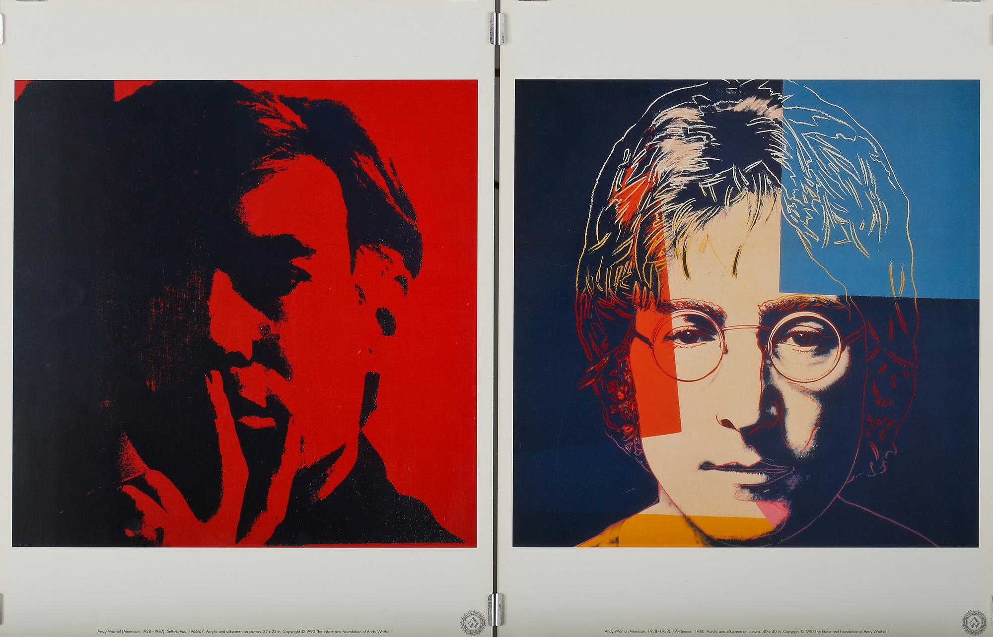 ANDY WARHOL, efter, grafiska blad, 2 st, 1990-tal.