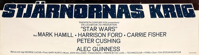 A 1977 film poster 'Star Wars'.