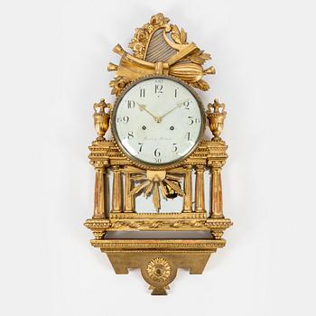 A Gustavian wall clock by Per Henrik Beurling (master in Stpckholm 1783-1806).