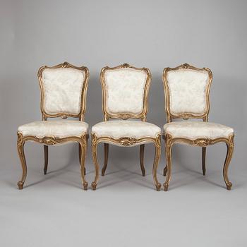 STOLAR, 3 st, rokokostil, sekelskiftet 1800/1900.