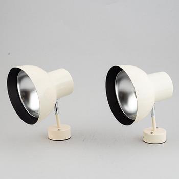 Hans-Agne Jakobsson, a pair of wall lights, Markaryd, Sweden, mid 20th century.