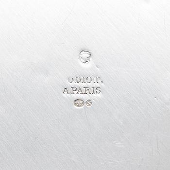 Three French silver plates, marks of Maison Odiot, Paris, France, second half of the 19th century.