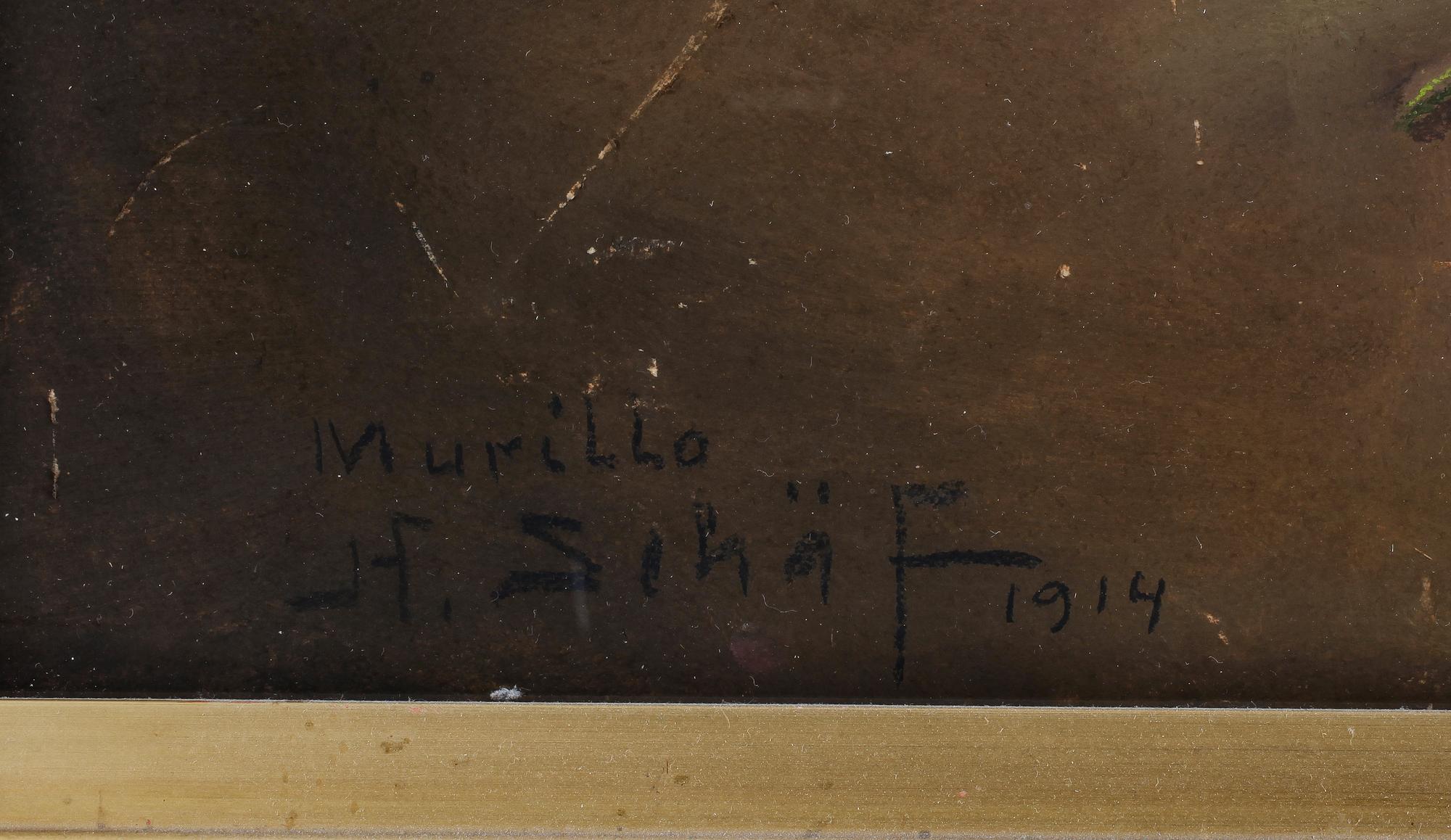 BARTOLOMÉ ESTEBAN MURILLO, efter, pastell på papper, otydl sign o dat 1914.