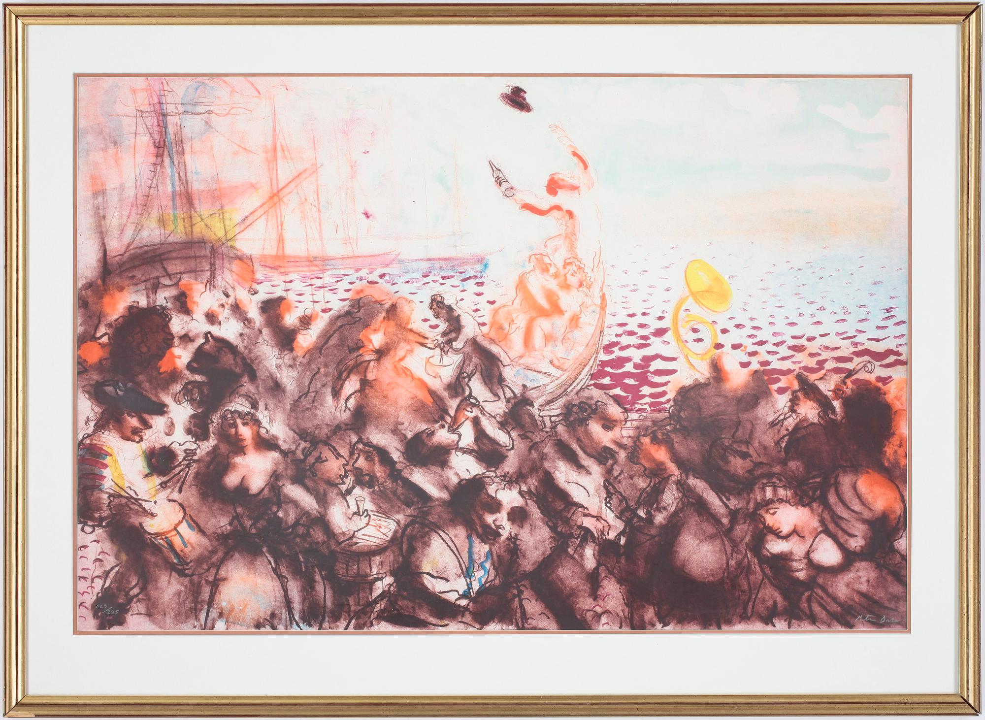 PETER DAHL, färglitografi. Signerad.