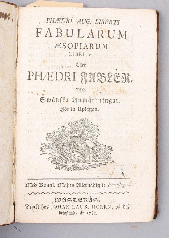 BÖCKER 2 st SAMT KUNGÖRELSER, bla "Minnes-Sånger ur Wärend" av P. Wiselgren, Stockholm 1824.