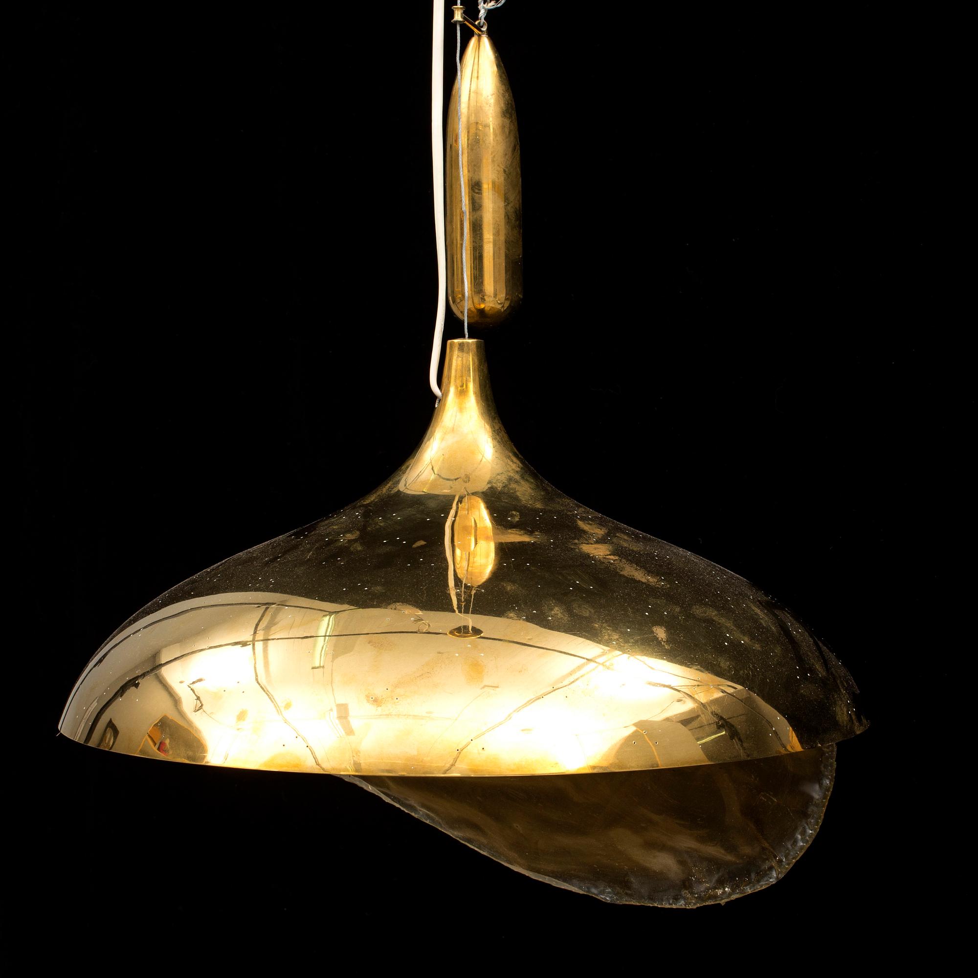 TAKLAMPA, mässing, 1900-tal.