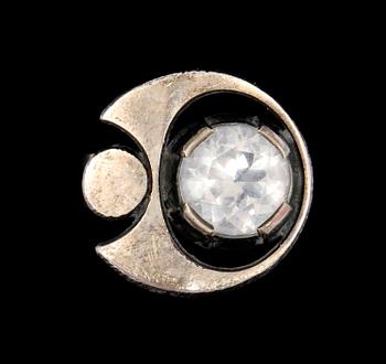 RING, sterlingsilver med fasettslipad bergkristall, Sten & Laine, Turku, Finland, 1976. Vikt 8 g.