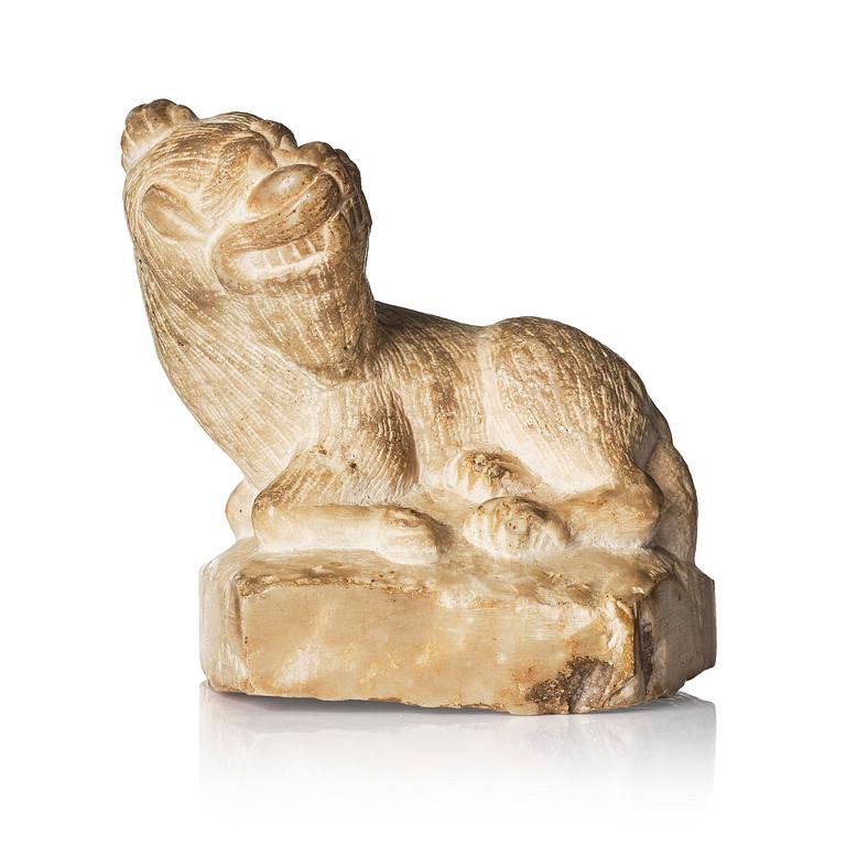 A stone figure of a mythical beast, probably Tang dynasty (618-907).