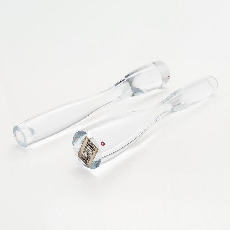 Timo Sarpaneva, ljusstakar, ett par, glas, "Marcel", signerade TS.