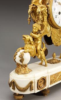 A French Louis XVI mantel clock by M. F. Piolaine.