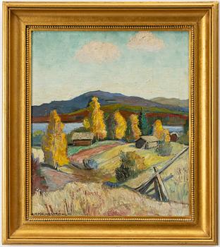 Akke Hugh Malmeström, "Höst-björkar vid Siljan" (Siljansnäs).