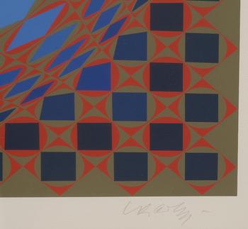 VICTOR VASARELY, färglitografi, signerad och numrerad 178/275.