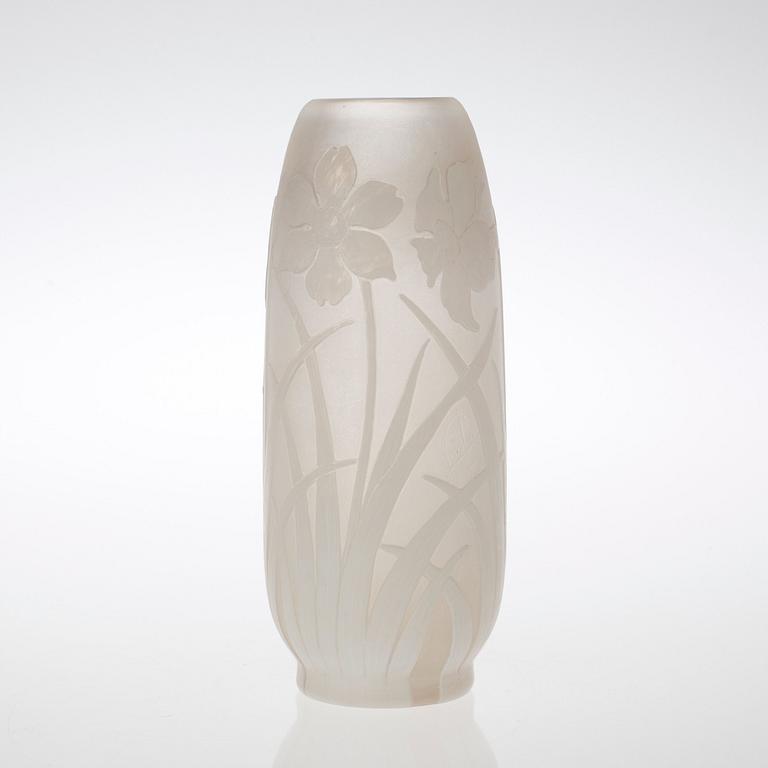 A Karl Lindeberg Art Nouveau cameo glass vase, Kosta.