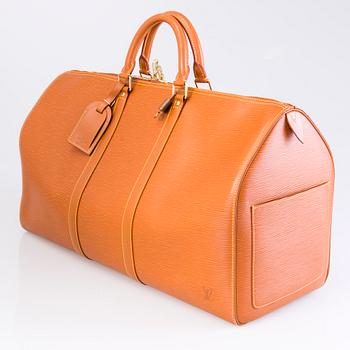 LOUIS VUITTON CIPANGO GOLD KEEPALL 50 EPI TRAVEL BAG.