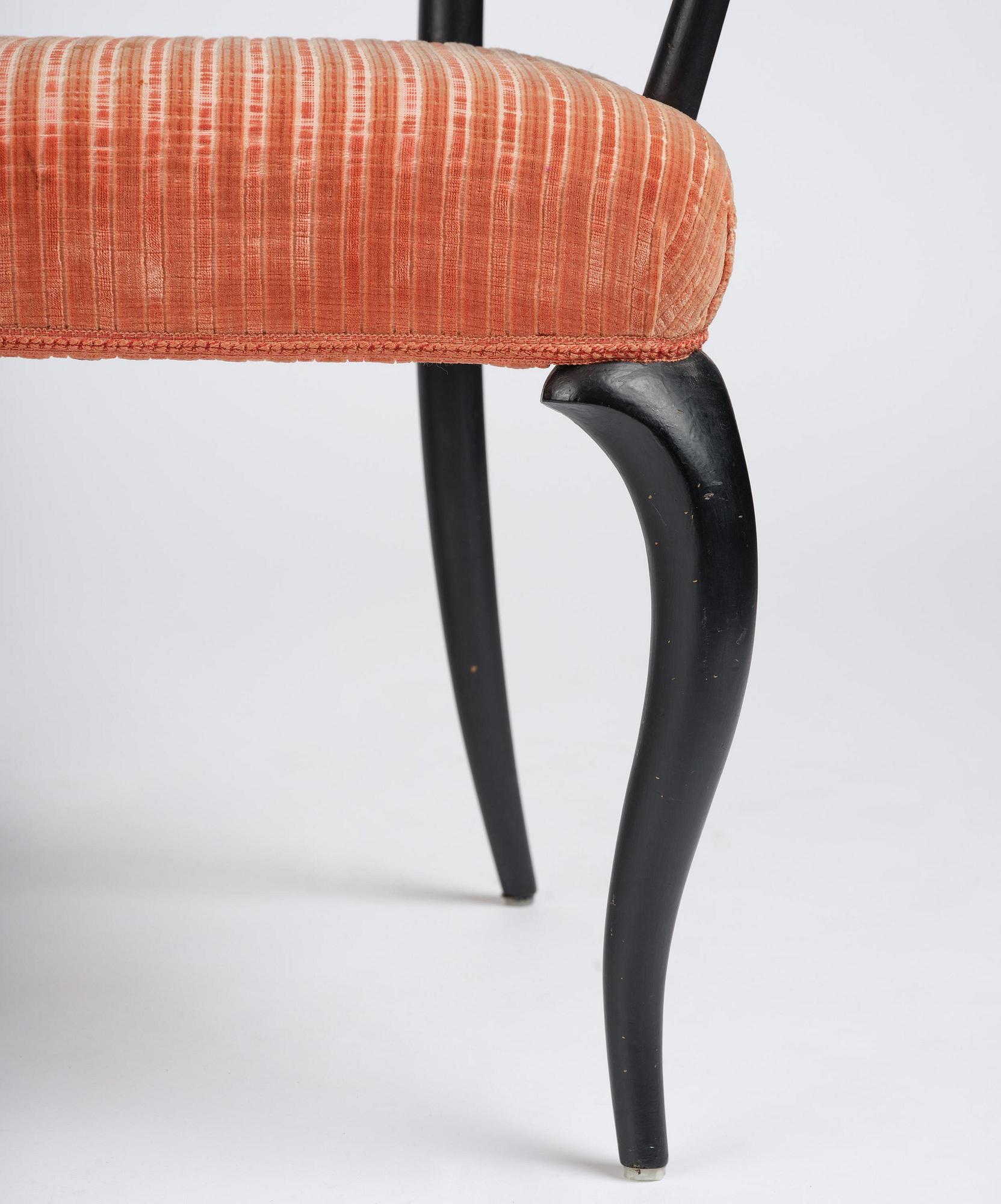 Uno Åhrén, a set of eight Swedish Grace dining chairs, 1920s.