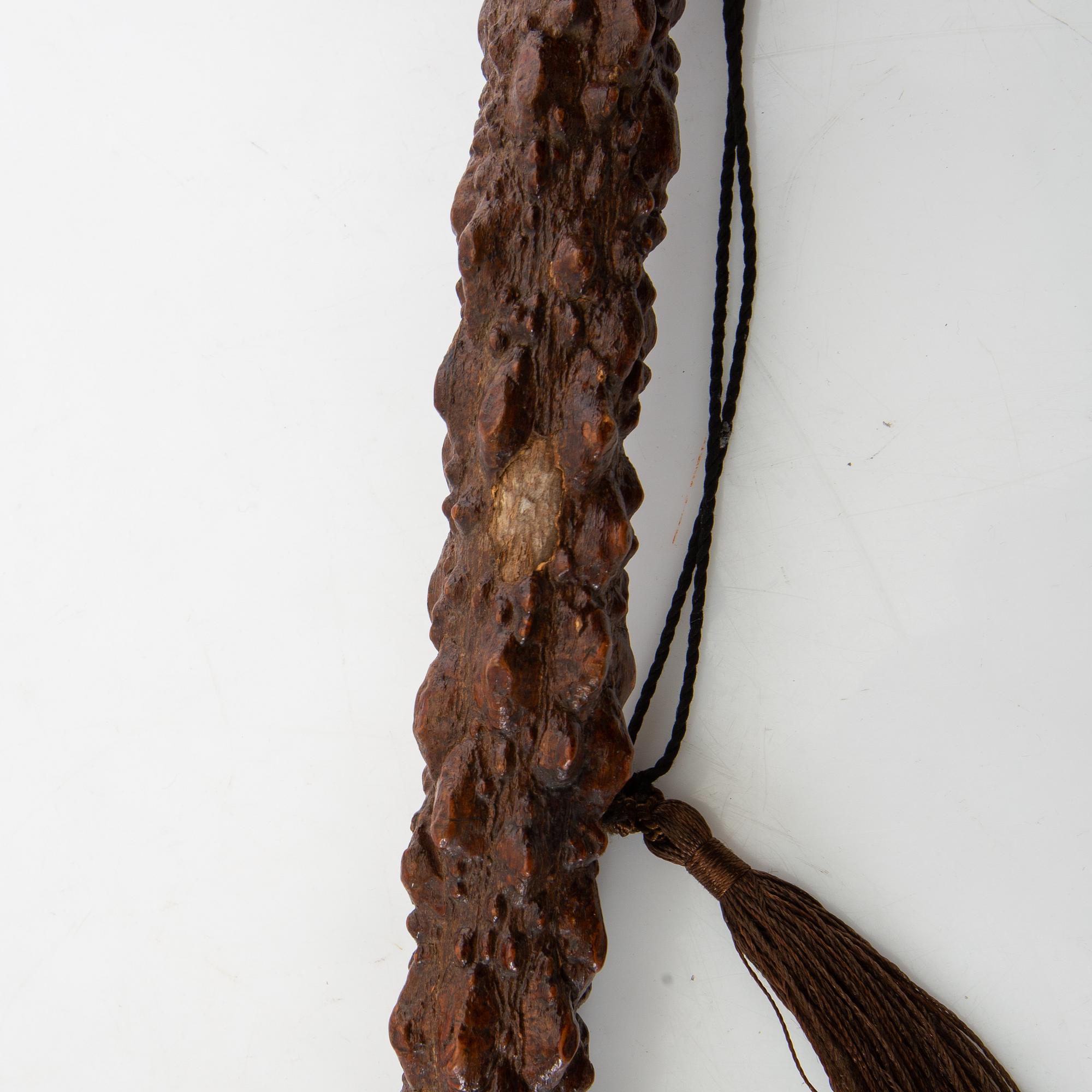 Long pipe  Carved wood with a silver mount Hasa Malmö 1986.