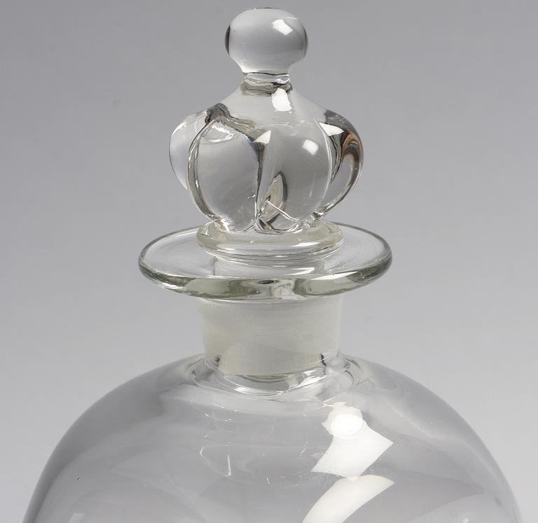 BRÄNNVINSKARAFF, glas, 1900-tal.