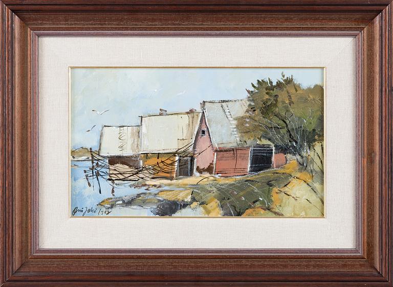 Olli Joki, "Fiskmagasiner" (Fishing huts).
