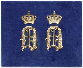 MONOGRAM, ett par, Oscar II, 1800-talets andra hälft.