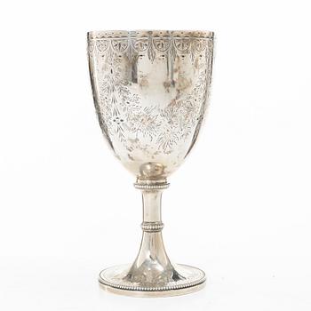 A British silver prize cup, mark of William Stocker, London, 1861.